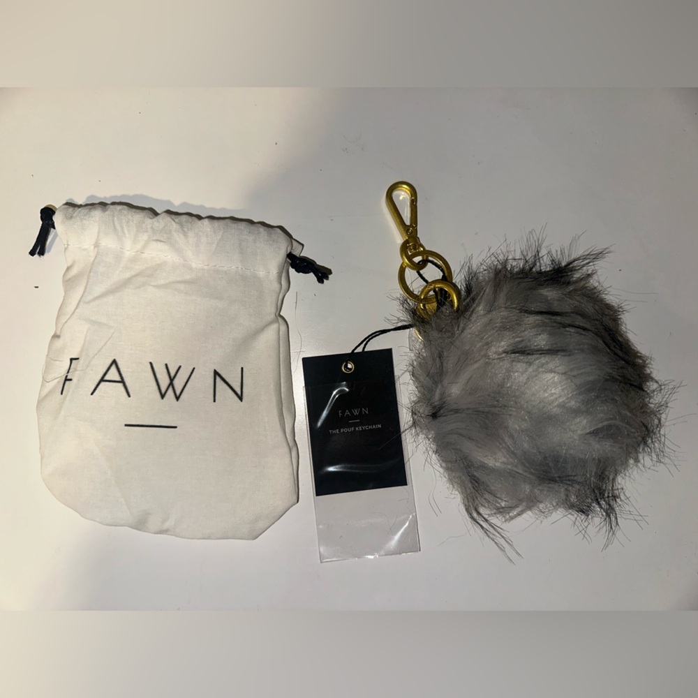 Fawn Design Gray Fur Keychain Accessory